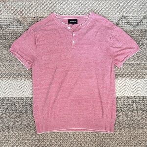 Bonobos 100% Linen Light Red Henley T-Shirt Sweater